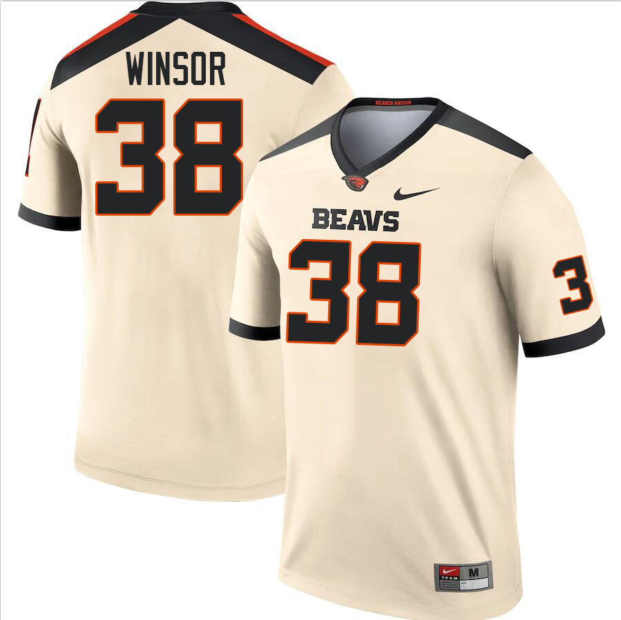 Men #38 AJ Winsor Oregon State Beavers College Football Jerseys Stitched-Cream